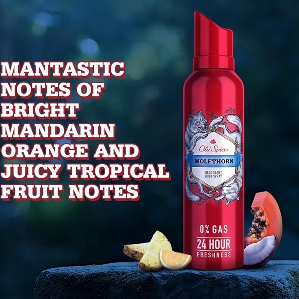 اسپری دئودورانت مردانه Old Spice مدل Wolfthorn