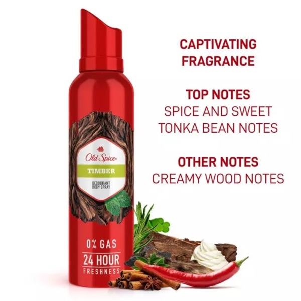اسپری دئودورانت بدن Old Spice مدل Timber