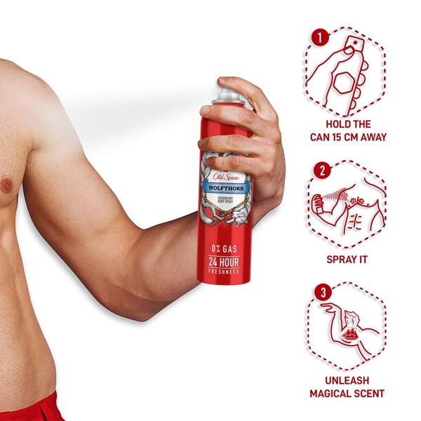 اسپری دئودورانت مردانه Old Spice مدل Wolfthorn
